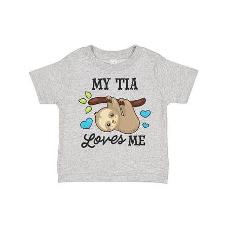 

Inktastic My Tia Loves Me with Sloth and Hearts Gift Toddler Boy or Toddler Girl T-Shirt