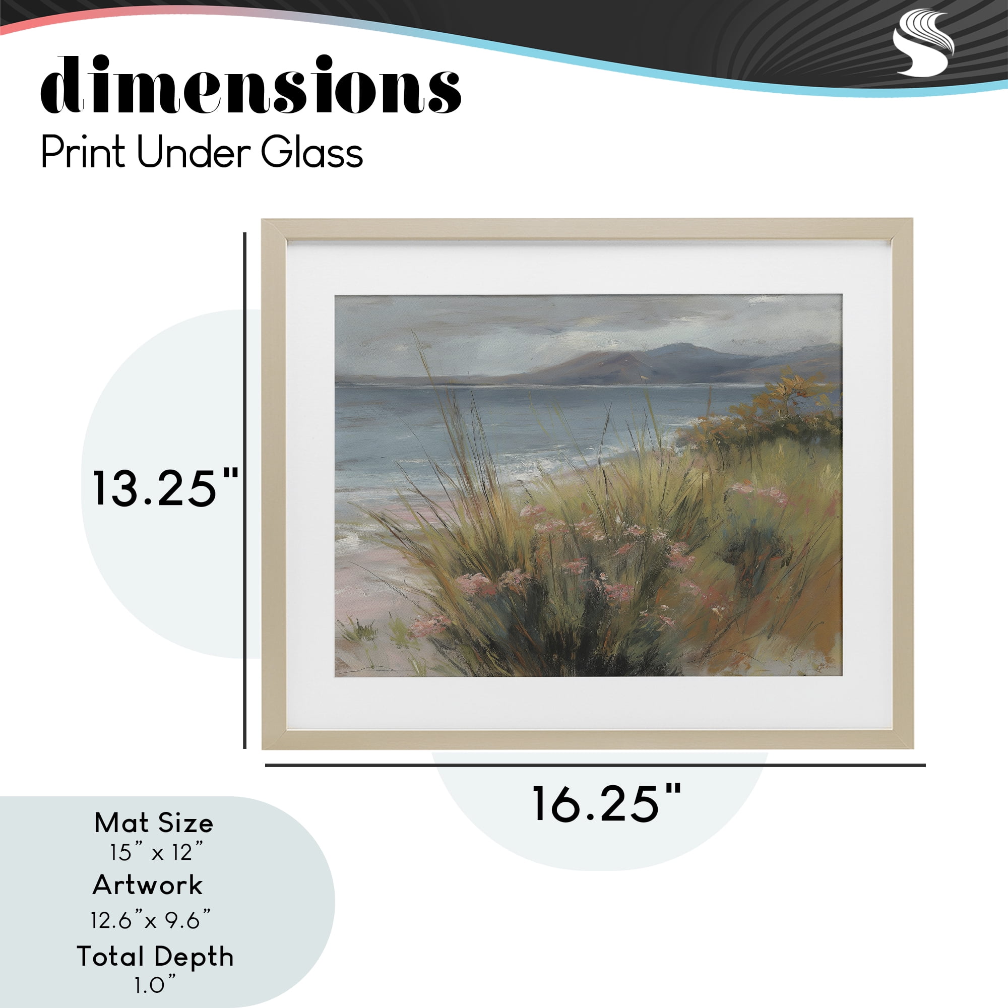 Stupell Industries The Green Valley Beach Birch Framed Print Under Glass, design by Svetlana Aleynikova