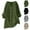 Army Green, variant on White Linen Shirts for Women Long Sleeve Button Down V Neck Blouse Cotton Linen Loose Fits Casual Tops