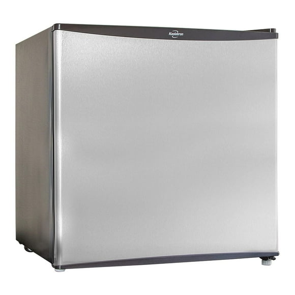 Koolatron Stainless Steel Compact Fridge with Freezer, 1.6 Cubic Feet, Modern Mini Fridge for Home & Office