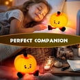 thumbnail image 6 of Pumpkin Night Light, Cute Halloween Decor, LED Squishy Light With Feet, Dimmable Light Up for Kids Sleep, Silicone Rechargeable Bedside Touch Lamp, Dorm Room Funny Lamp, 6 of 8