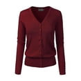 thumbnail image 1 of Made by Olivia Women's Classic Button Down Long Sleeve V-Neck Soft Knit Sweater Cardigan, 1 of 3