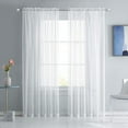 thumbnail image 2 of 4 Panels White Sheer Curtains 84 Inches Long for Bedroom Living Room, 2 of 6