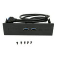 thumbnail image 1 of USB Front Panel Hub, 2 Ports 5.25in Front Panel Usb 3.0 To 19 Pins Sturdy Metal Construction  For PC Case, 1 of 8