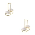 thumbnail image 1 of Yuarrent Soporte para cuchara de acero inoxidable, organizador de cocina, palillos verticales, almacenamiento de cubiertos, accesorios para el Dorado/Redondo/2 Cuencos 2Conjunto, 1 of 1