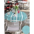 thumbnail image 4 of Outdoor Tablecloth with Umbrella Hole & Zipper, Teal Stripes Round Tablecloth 60 Inch, Farmhouse Vertical Striped Vintage Patio Table Cover Waterproof Table Cloth for Picnic/Party, 4 of 7