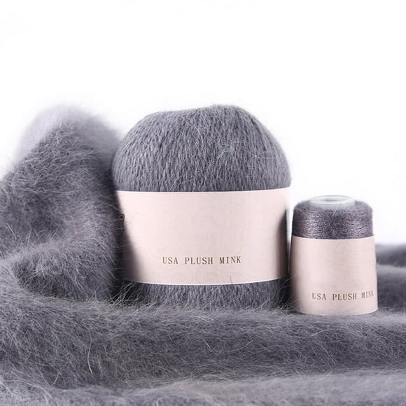 50g 20g Yarn Ball Set 2 Strand Winter Scarf Soft Hand Knitting Crochet Thread Kit Beanie Weaving Supplies Needlework Accessory Cyan Grey