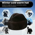 thumbnail image 7 of Lohuatrd Men Winter Solid Color Imitation Fur Hat Thickened Warm Plush Hat Coldproof Windproof Outdoor Hat Fashion Accessories, 7 of 7