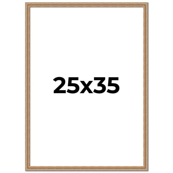 25x35 Frame Brown 60's Wooden Cabinet Solid Wood Picture Frame | 1 Inch Moulding Width | Complete