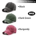 thumbnail image 4 of Miaocao 3 Pack Washed Plain Vintage Baseball Cap Cotton Adjustable Twill Bulk Low Profile Classic Dad Hat for Men/Women, 4 of 6