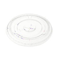 GUSTO PET Clear Plastic Lids Flat Coffee Lids Cup Lids, 100-pack