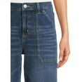 thumbnail image 5 of Time and Tru Women's High Rise Wide Leg Crop Utility Jeans, 26.5" Inseam, Sizes 2-20, 5 of 6