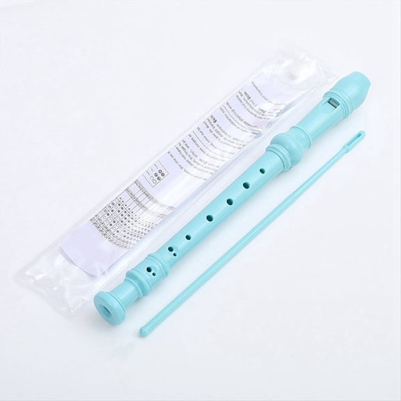Light Blue-8 Holes Soprano Recorder with Cleaning Rod, German Style C Key for Kids Beginners Students