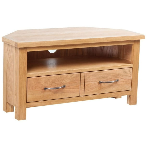 TV with Drawer Solid Oak Wood 34.6"x16.5"x18.1"