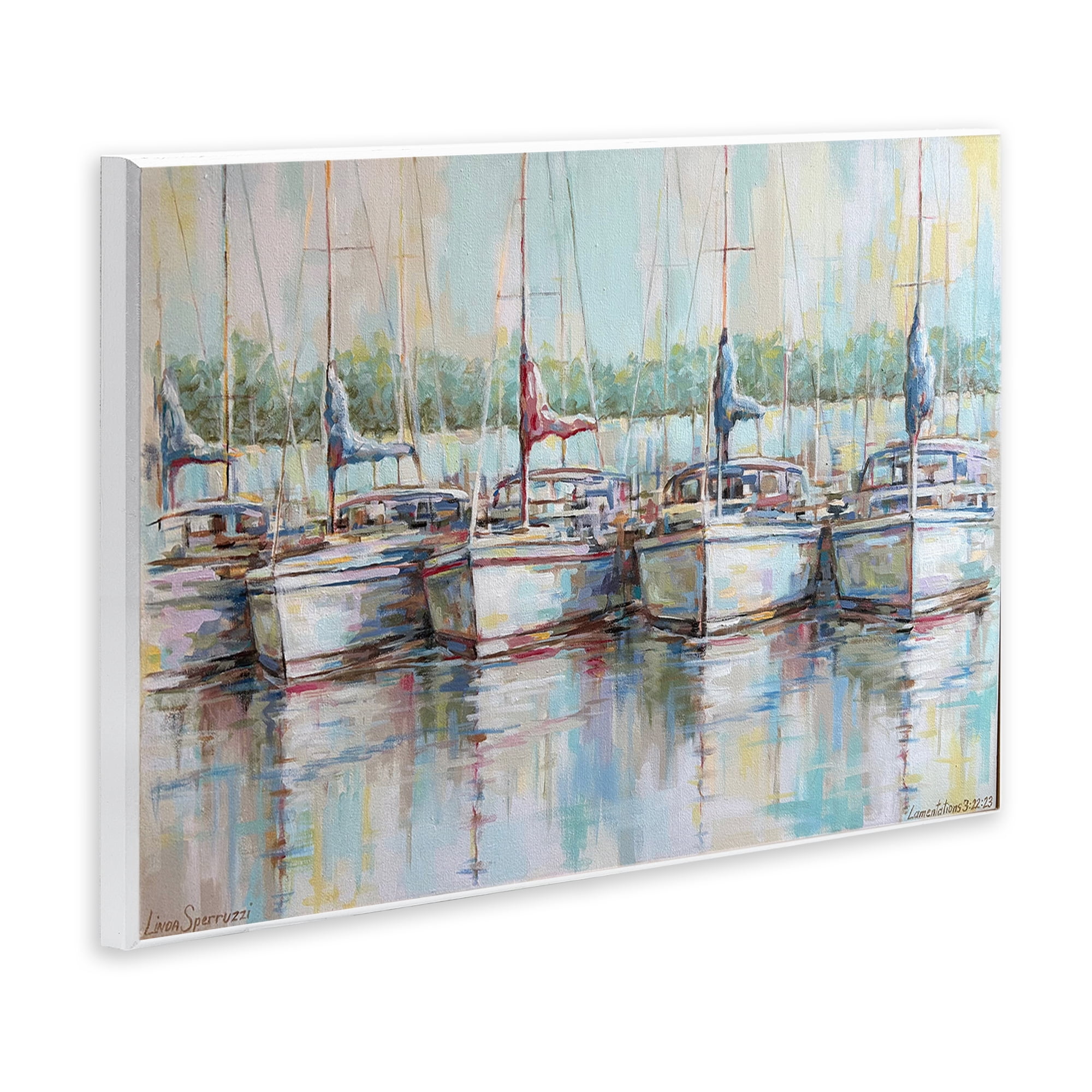 Stupell Industries Morning At The Marina Wall Plaque Art, design by Linda Sperruzzi