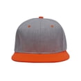 thumbnail image 2 of Top Headwear Flat Bill Adjustable Snapback Cap - Heather Grey/Orange, 2 of 2