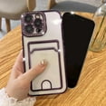 thumbnail image 3 of Plating Wallet for iPhone 13 Pro Case, Bling Glitter Diamond Card Holder Camera Protection Luxury Cover + 2* Screen Protector, Card Slot Case Elegant iPhone 13 Pro Phone Case -Purple, 3 of 11