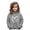 Grey, variant on Girls Heart Print Hoodie Long Sleeve Soft Sweatshirt Casual Pullover Top For Kids