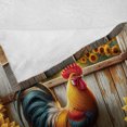 thumbnail image 4 of Ambesonne Rustic Fleece Throw Blanket Sunset Rooster Sunflowers 50"x70" Earth Yellow and Caramel, 4 of 5