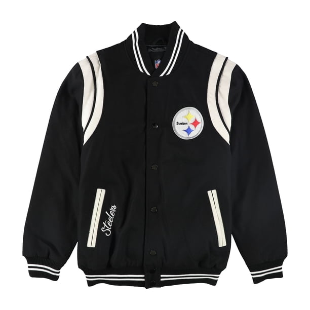 NFL Hombres Pittsburgh Steelers Varsity Chamarra, Negro, Grande