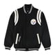 thumbnail image 1 of NFL Hombres Pittsburgh Steelers Varsity Chamarra, Negro, Grande, 1 of 2