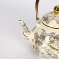 thumbnail image 4 of Vintage Floral Enamel Tea Kettle - Durable Stovetop Teapot with Ergonomic Handle, Heat-Resistant for Gas and Induction Cooktops, Elegant Kitchen Decor, 4 of 5