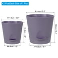 thumbnail image 2 of Uxcell 4.5"/5.5" Plastic Plant Pots Flower Planters with Drainage Hole Removable Base, Purple 2 Pack, 2 of 5