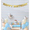 thumbnail image 3 of Inkdotpot Ready To Hang Happy Birthday Bunting Pre Strung Birthday Decoration Metallic Gold Bunting Banner Flags, 3 of 5