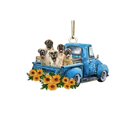 

Car Dog Sunflower Truck Car Rearview Mirror Pendant Creative Pendant Decoration