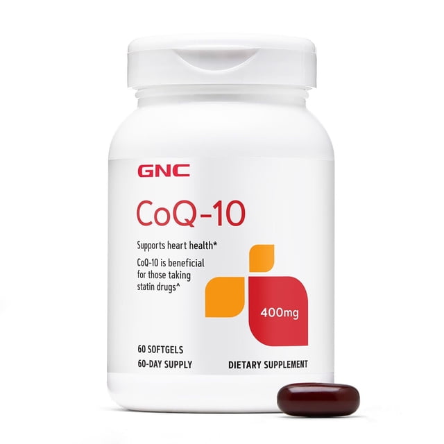 Suplemento GNC CoQ10 de 400 mg que apoya la salud del corazón 60 porciones