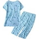 T-shirts de Nuit Mignons pour Femmes avec Pantalons de Capri Pyjama Ensembles – image 2 sur 3
