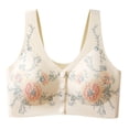 thumbnail image 4 of Hkoxplj Women's Wireless Bra Front Closure New Chinese Style Embroidered Bra Full Coverage Lifting Bra Wide Strap Soft Bra Comfortable Everyday Bra for Older Women and Seniors Plus Size Support Bra, 4 of 4
