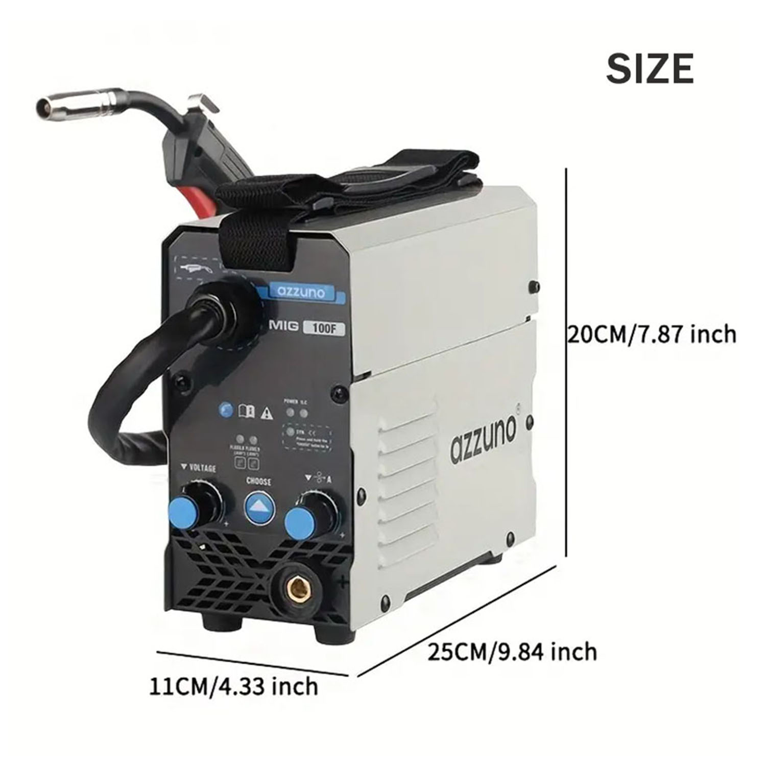 AZZUNO Portable MIG Welder 100A 110V Gasless Flux Core Wire IGBT Welding Machine