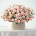 thumbnail image 3 of Advancent Flores de clavel artificiales de seda blanca, decoración de boda para el hogar, otoño, ramo grande de alta calidad, flores falsas de Type6 NO6, 3 of 6