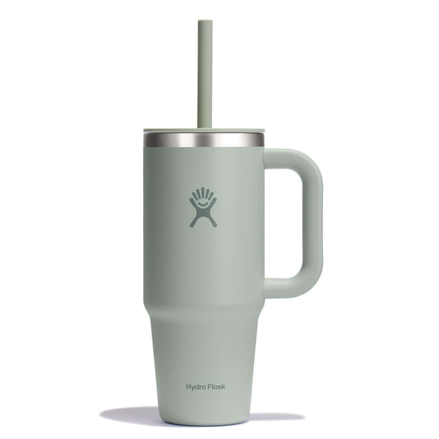 Vaso hidro de viaje con asa, tapa y pajita, 700 ml