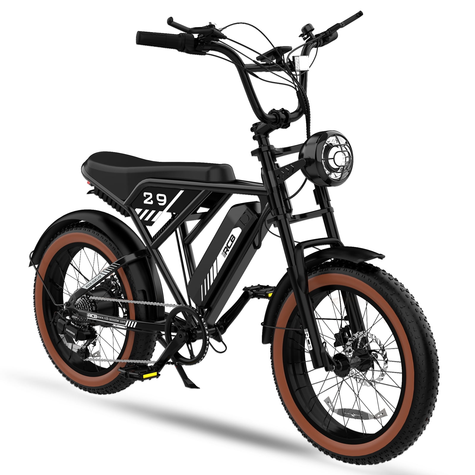 RCB 750W Electric Bike, 48V/15Ah Removable Li-Ion Battery, 20" 4.0 Fat Tire Electric Mountain Bicycle,15.5MPH Ebike for Adults UL2849