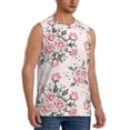 thumbnail image 2 of Fotbe Men's Rose Flowers Print Men's Sleeveless Muscle Tank Tops Casual T-Shirts for Gym Workout Beach-Small, 2 of 8