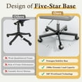 thumbnail image 4 of Romorgniz 27" W Chair Criss Cross Legged Office Chair Armless Adjustable Desk Chair with Wheels, Wide Seat, and 2-Layer Cushion, Grey, 4 of 8