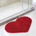 thumbnail image 5 of Alfombra de baño antideslizante de chenilla, alfombrilla de ducha con forma de amor, alfombrillas de baño lavables a máquina, bonito corazón con microfibras suaves absorbentes de agua (20 x 24 pulgada, 5 of 5