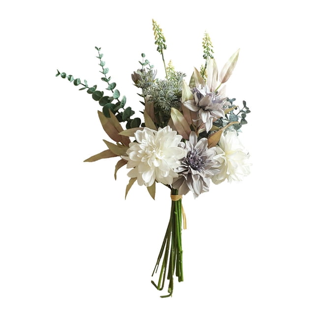 Injueey Vintage flor artificial rosa diente de león ramo novia decoración interior B Flores artificiales