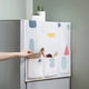 thumbnail image 4 of Funda de plástico PEVA para refrigerador con 6 bolsillos, resistente al aceite, para refrigerador y lavadora, con estampado de hojas verdes., 4 of 8