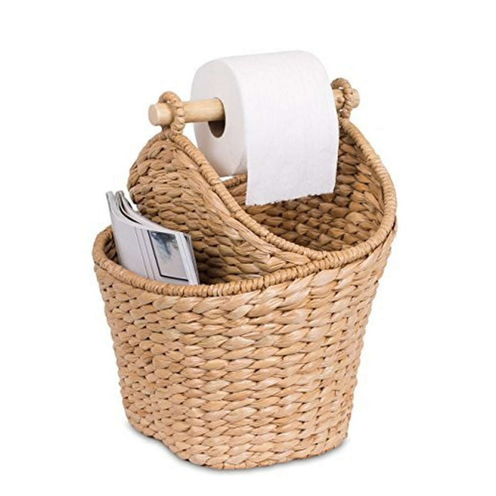 BirdRock Home Seagrass Magazine and Bathroom Basket Hand Woven Toilet
