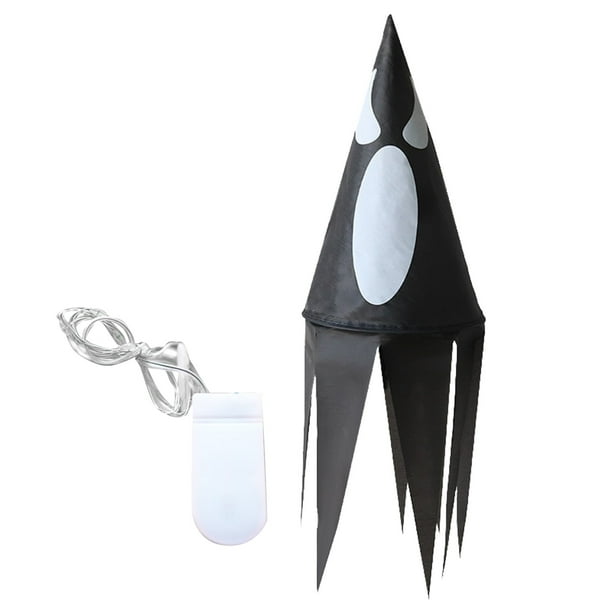Luces LED colgantes de Halloween, lámpara fantasma con sombrero de bruja, funciona para fiestas de Halloween, disfraces, luces de cadena con sombrero de mago brillantes para accesorios de terror,