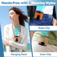 thumbnail image 5 of Portable Fan Rechargeable, Personal Waist Neck Wearable Cooling Fan with Light, 4 Speeds 9200RPM Strong Airflow for Outdoor, Jobsite, Camping, Travel, 5 of 7