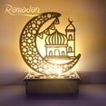 thumbnail image 2 of Lámpara de mesa artesanal, lámpara LED Eid Ramadán hueca tallada en madera, decoraciones huecas Eid Ramadán, acabado de lujo, 2 of 12