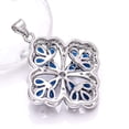 thumbnail image 2 of Blue Sapphire - Simulated, CZ 925 Sterling Silver Platinum Plated Pendant 1.30" P8021, Blue Sapphire Pendant, Gift For Her, Pear Pendant, Blue Pendant, 2 of 2
