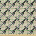 thumbnail image 2 of Ambesonne Abstract Fabric by the Yard Microfiber, Gardening Plants Herbal, 2 Yards, Pale Brown Dark Grey, 2 of 2