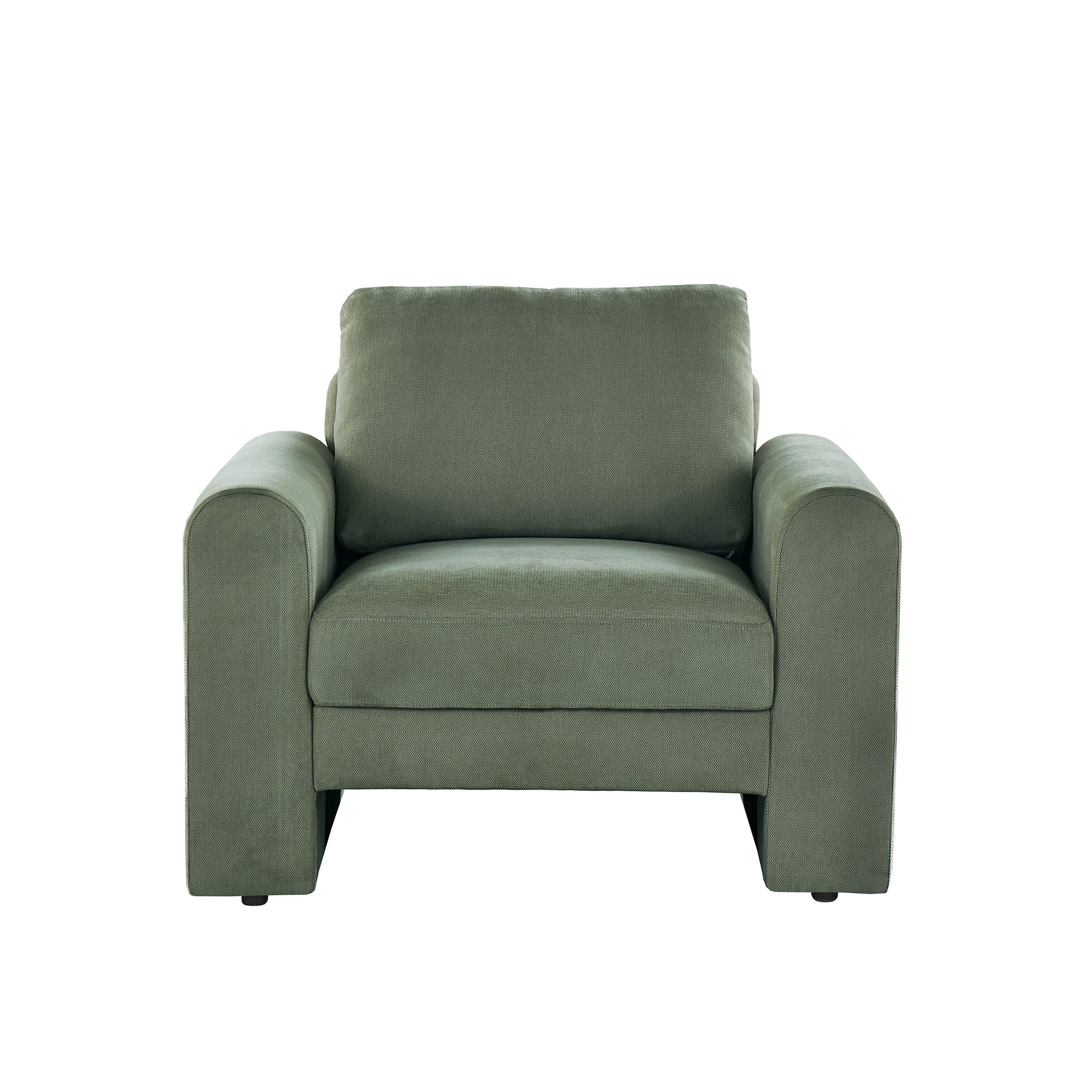 Weston Home Hampden Round Arm Chenille Accent Chair in Moss Green