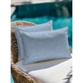 thumbnail image 4 of Outdoor Pillows Waterproof, Misty Blue Bedding Throw Pillows with Insert for Couch Sofa Bed, Rustic Farmhouse Solid Color 12x20 Inch Pillowcases Decorative Camping Patio Pillow Set of 1, 4 of 8