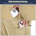 thumbnail image 6 of liyiyiyia Mens Cargo Pants Capri Shorts Quick Dry Hiking Pants Breathable Shorts for Summer Beach, 6 of 10